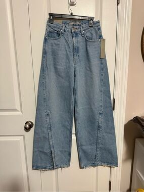 Hudson Jeans Light Blue High-Rise Wide Leg Jeans morningside